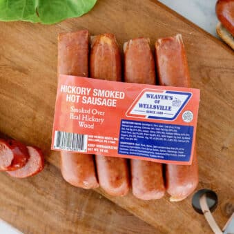 hickory smoked hot sausage