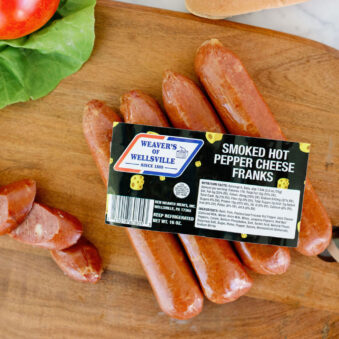 smoked hot pepper cheese franks