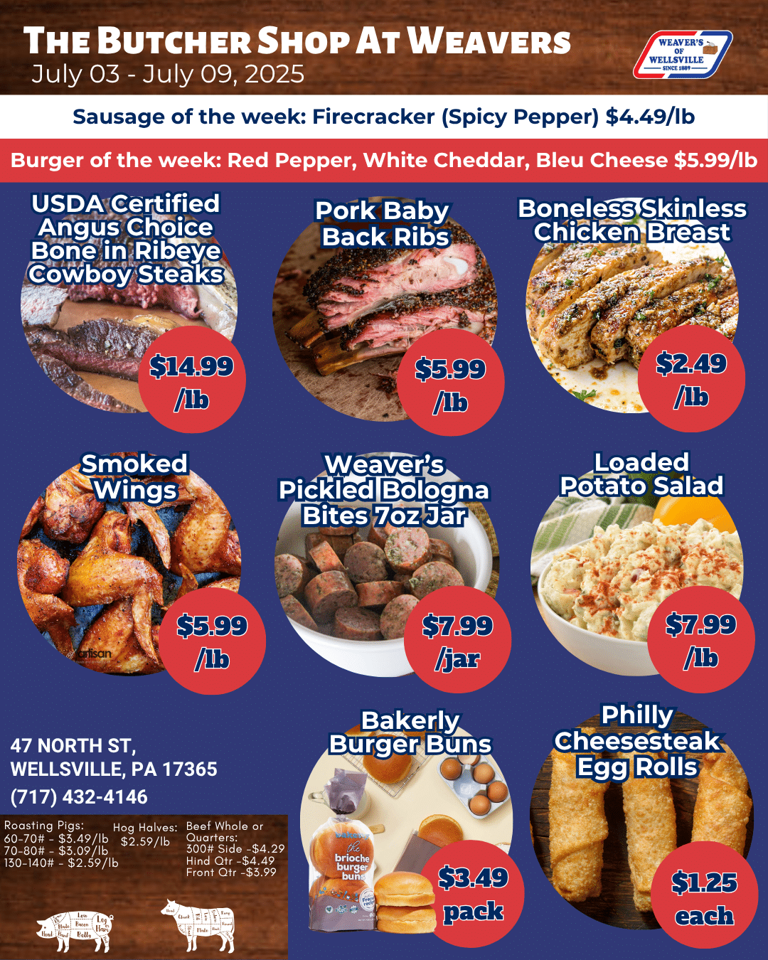 Weaver's of Wellsville Weekly Specials