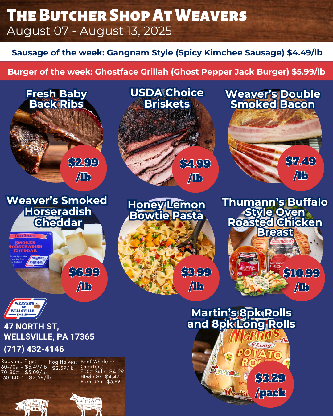 807 - 813 WEEKLY SPECIALS (1080 x 1350 px) Weaver's of Wellsville Weekly Specials
