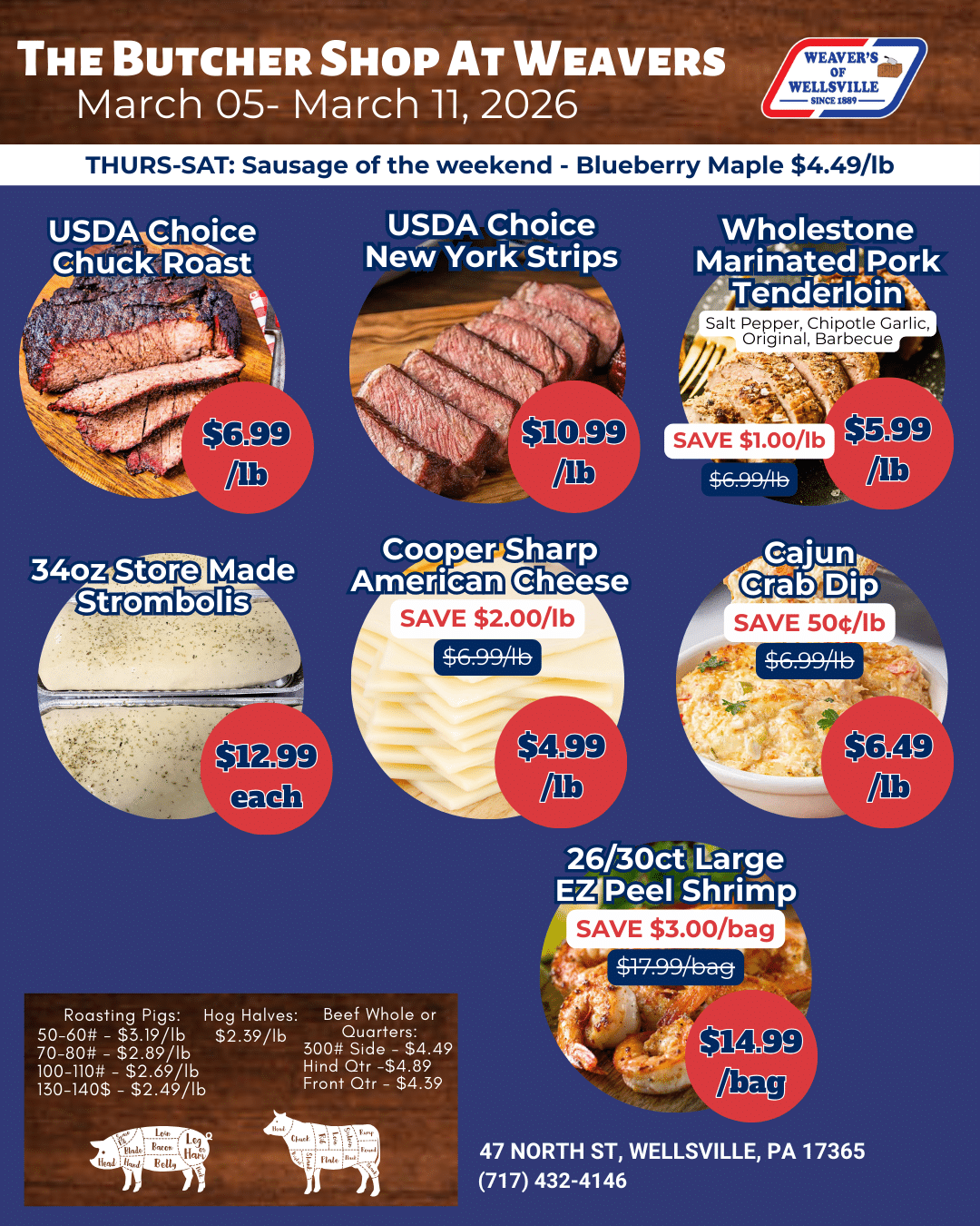 Weaver's of Wellsville Weekly Specials
