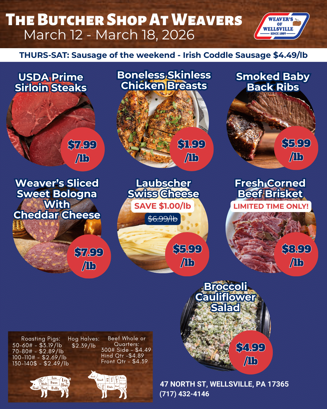 Weaver's of Wellsville Weekly Specials